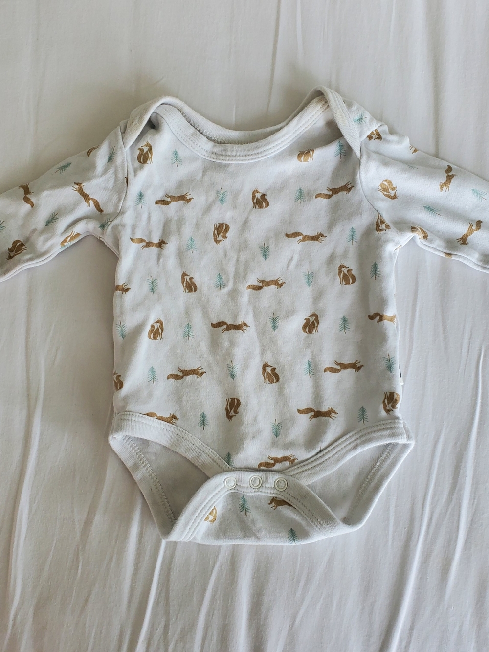 Rabbit + Bear Organic Cotton Baby One-Piece Bodysuit Onesie with Animal Print